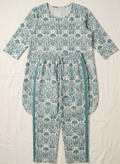 Emerald Calm Cotton Printed Indian Lounge Set