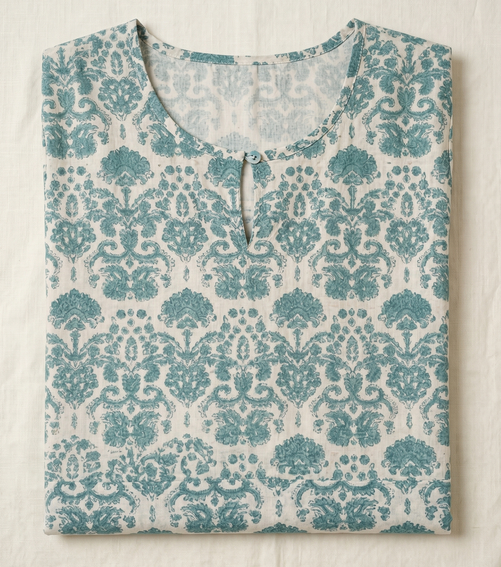 Emerald Calm Cotton Printed Indian Lounge Set