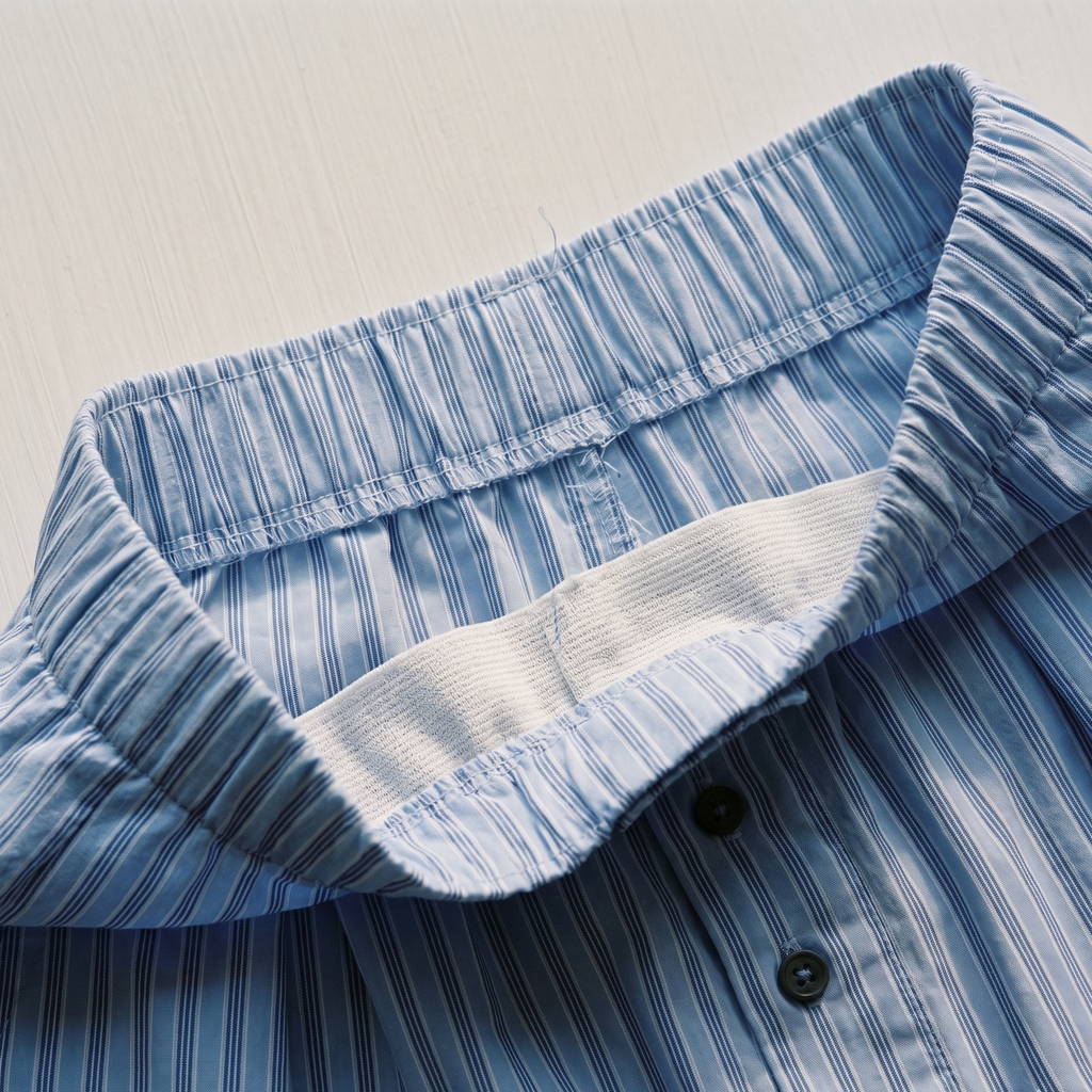 Blue Pinstripe Print Viscose Long Pyjama Set