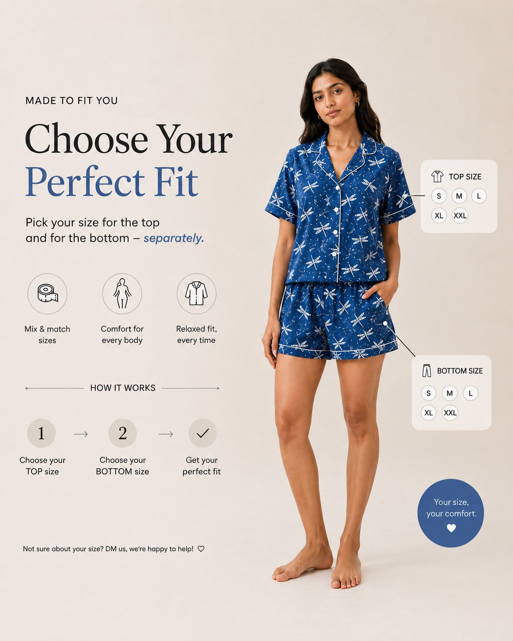 Azure Drift Dragonfly Viscose Shorts Pyjama Set