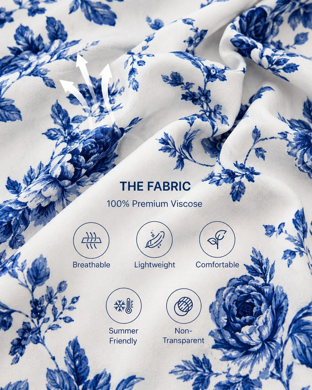 Blue Garden Floral Viscose Shorts Pyjama Set